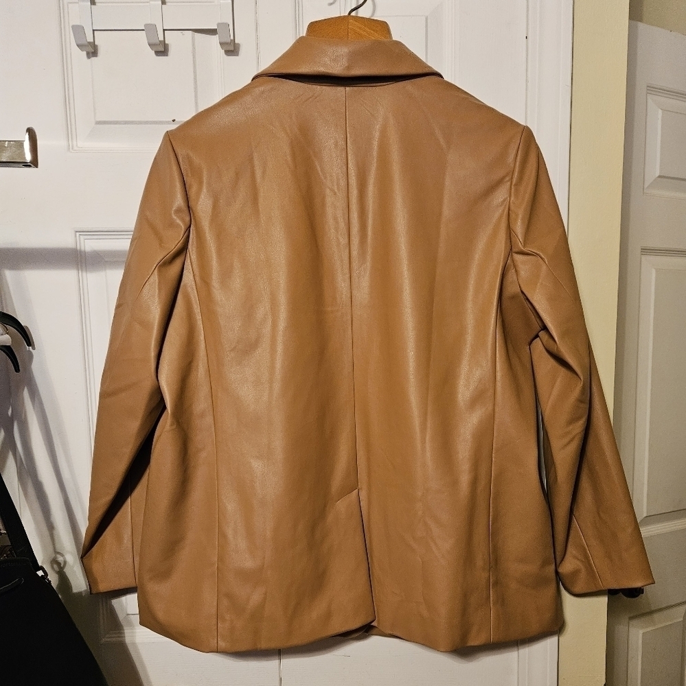 #059 A New Day- Women's Faux Leather Relaxed Blazer- Size: 1X - Picture 3 of 5